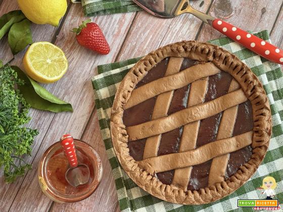 CROSTATA FROLLA AL CACAO con MARMELLATA di Fragole