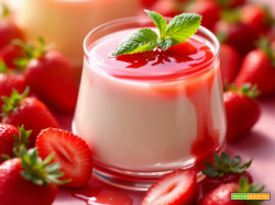 Panna cotta con mousse di fragole